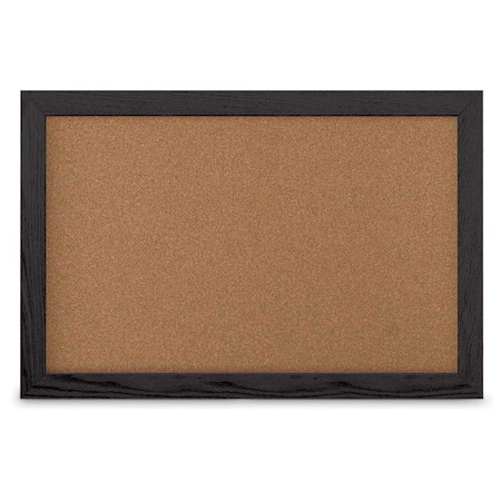 United Visual Products Sliding Door Indoor Enclosed Corkboard, 7 UV9010ACS-BLACK-MEDGRY